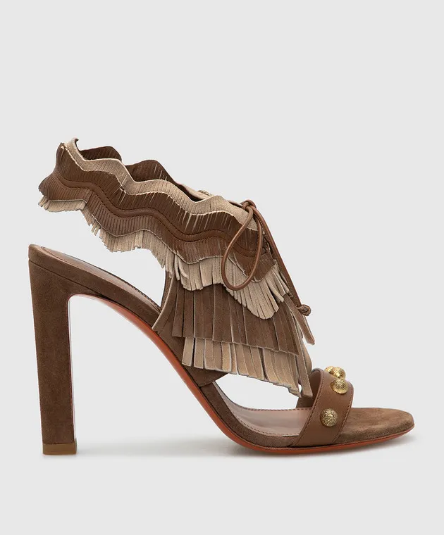 Santoni Sandali in pelle scamosciata marroni ChangeClear WHKL58535HI2ROWX
