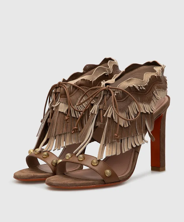 Santoni Sandali in pelle scamosciata marroni ChangeClear WHKL58535HI2ROWX