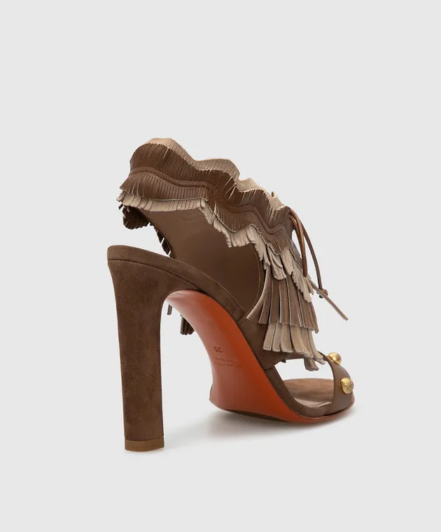 Santoni Sandali in pelle scamosciata marroni ChangeClear WHKL58535HI2ROWX