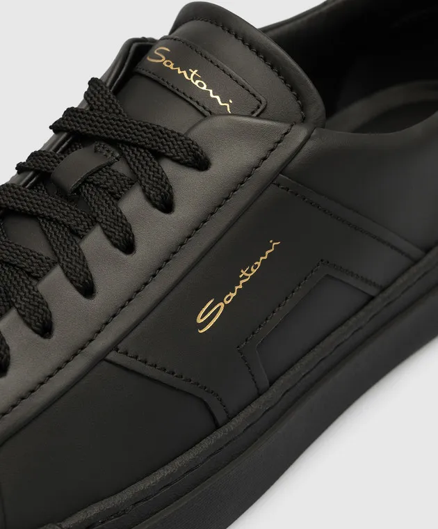 Santoni Scarpe da ginnastica in pelle nera MBGT21779NEORXWH