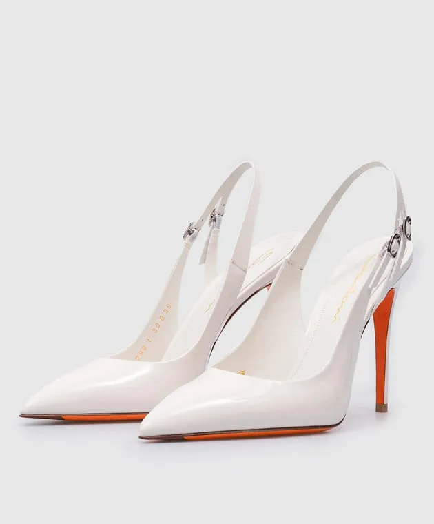 Santoni Slingback in vernice bianca WDSX70298HA2TVHD