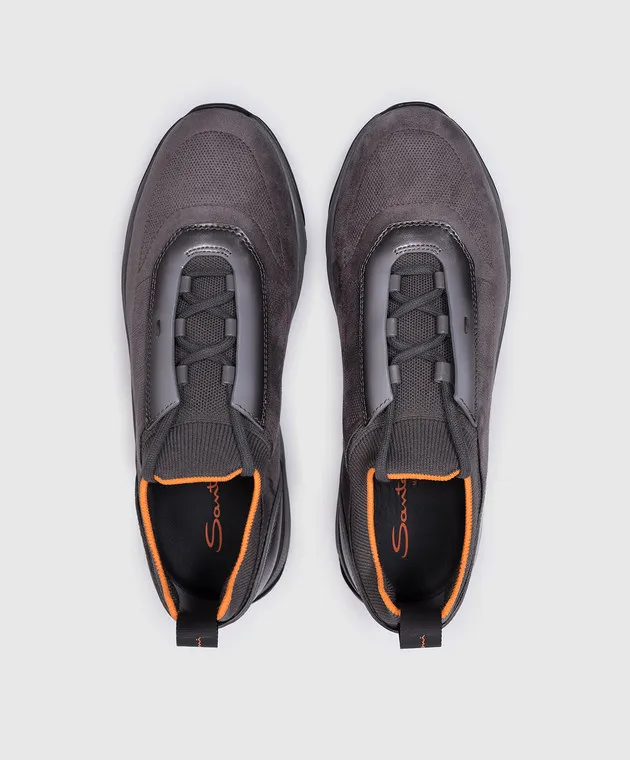 Santoni Sneakers HEYDAY combinate grigie con una sfumatura MBIO22042ANENCXB