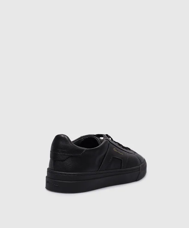 Santoni Sneakers in pelle nera con logo MBGT21779NEORXWH