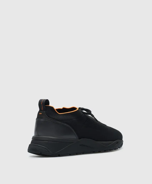 Santoni Sneakers nere con stampa logo MBIO21601NERNHOD