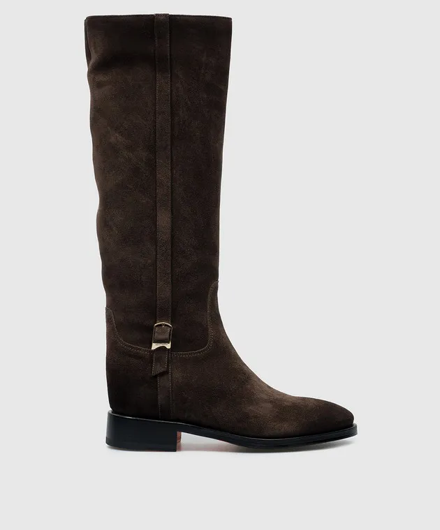 Santoni Stivali in camoscio marrone WSHM71084BJ2NHSY