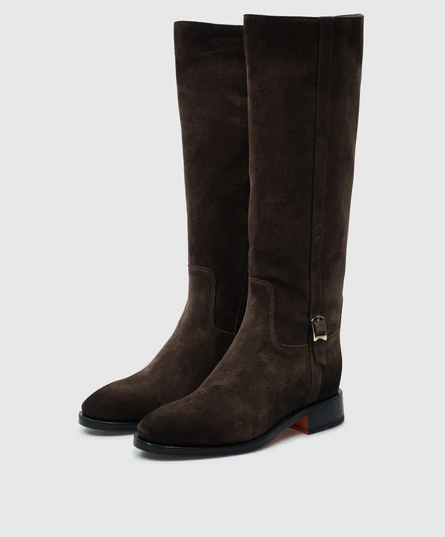 Santoni Stivali in camoscio marrone WSHM71084BJ2NHSY