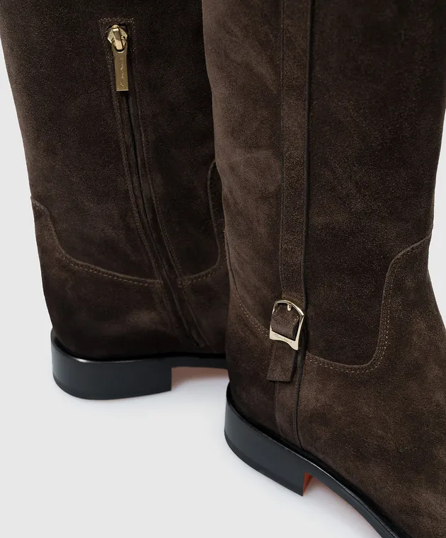 Santoni Stivali in camoscio marrone WSHM71084BJ2NHSY