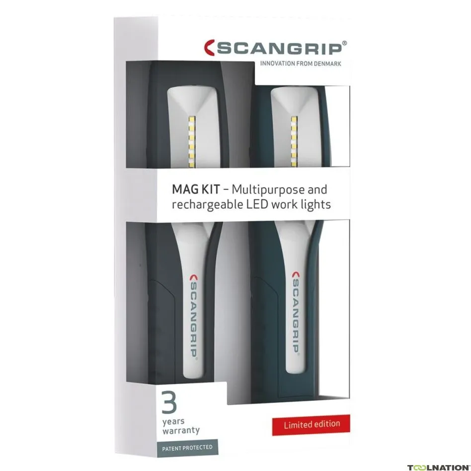 Scangrip 49.0398 MAG PEN 3 PROMO-KIT 2 x Luce da lavoro a LED ricaricabile 200 Lumen