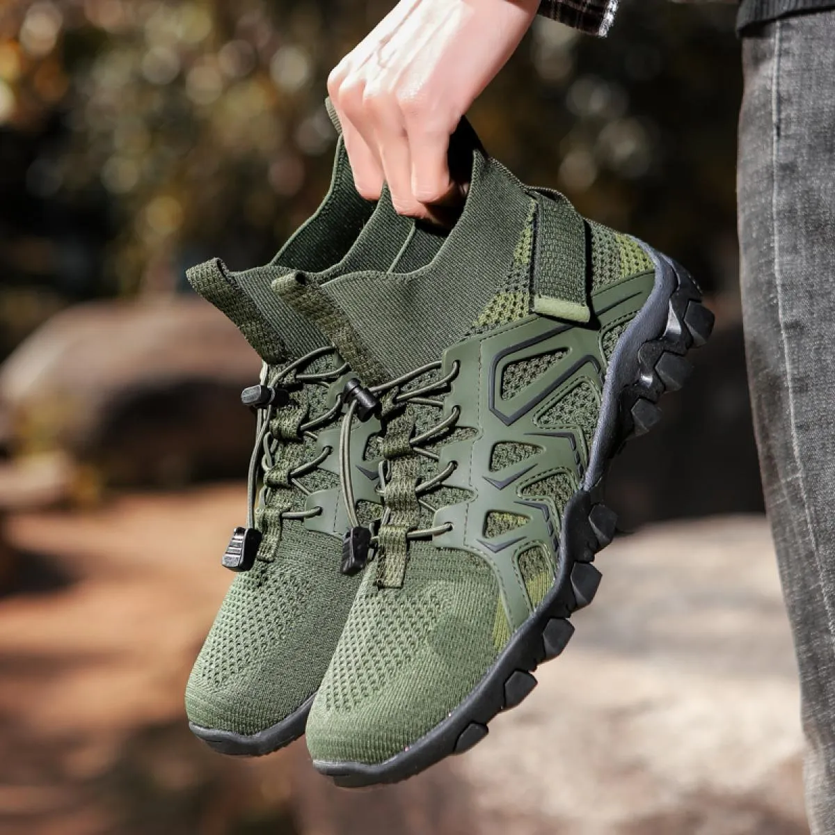 Scarpe da trekking per coppia Tessuto a rete con lacci Scarpe sportive alla moda quotidiane Scarpe comode da viaggio per escursi