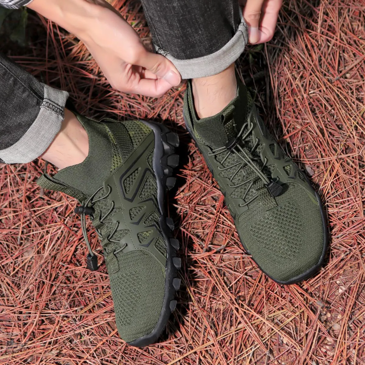 Scarpe da trekking per coppia Tessuto a rete con lacci Scarpe sportive alla moda quotidiane Scarpe comode da viaggio per escursi