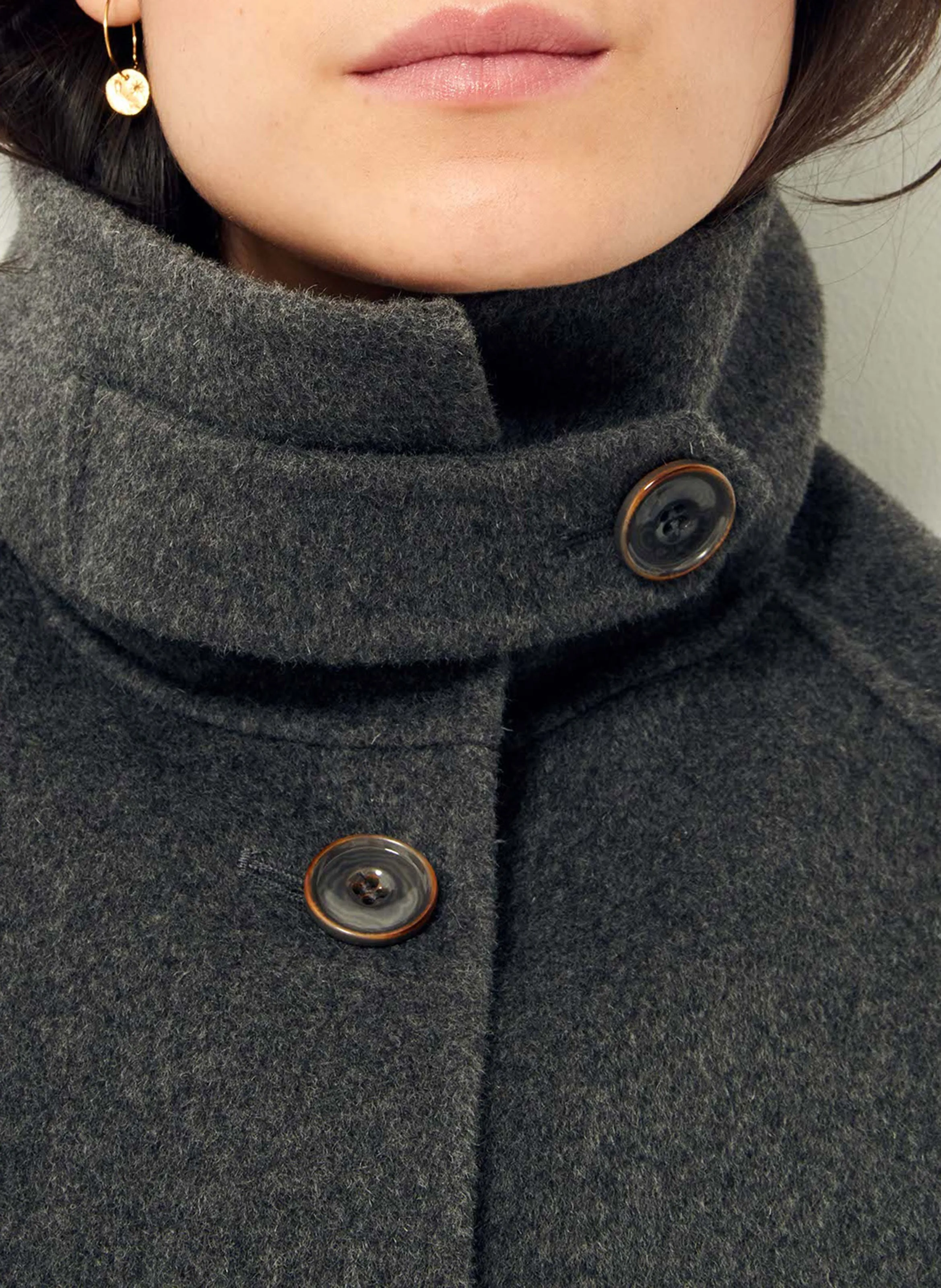  SESSUN   VALLEY NEVADO - Cappotto corto collo alto in misto lana | Grigio