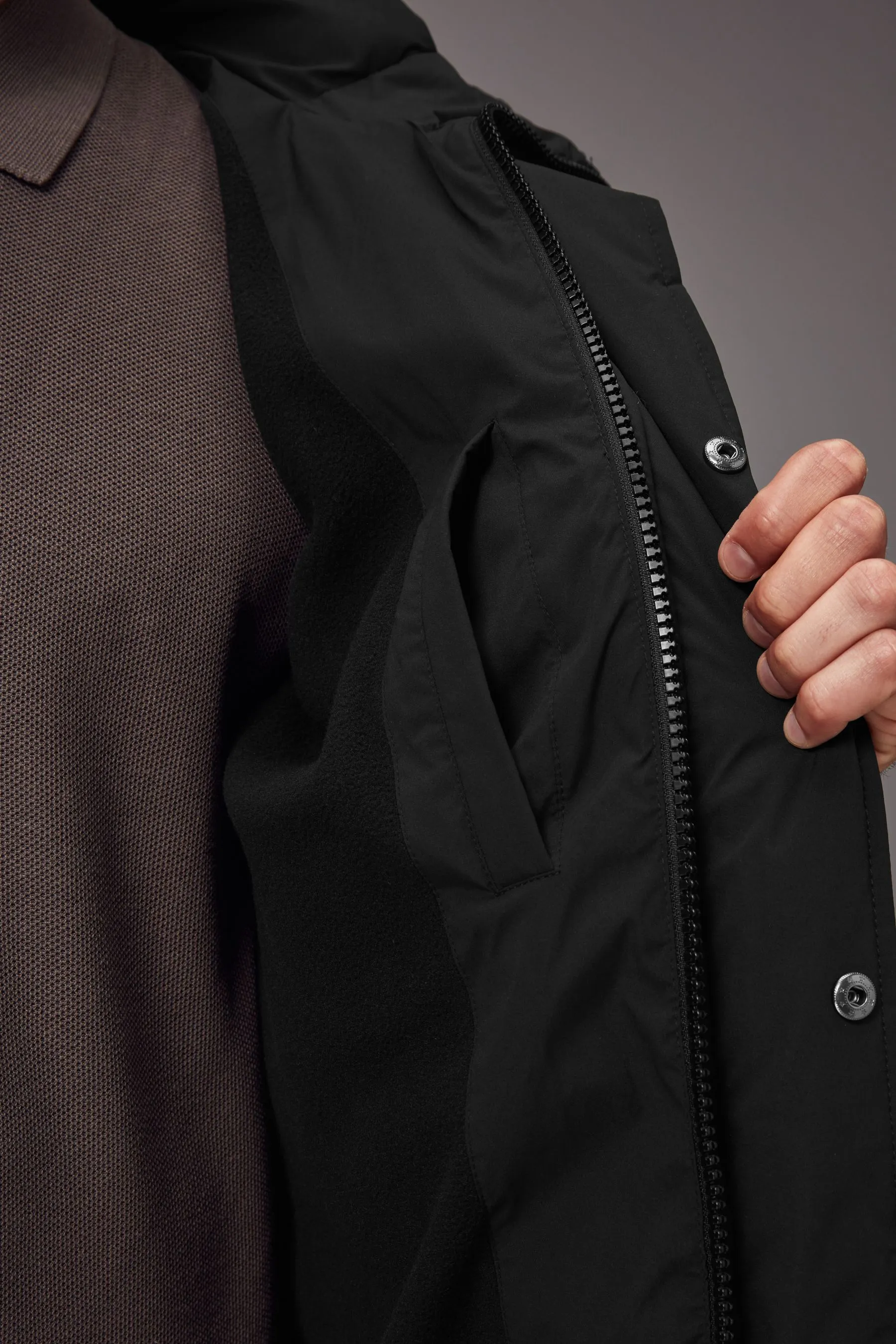 Shower Resistant Heatseal Hooded Puffer Coat    