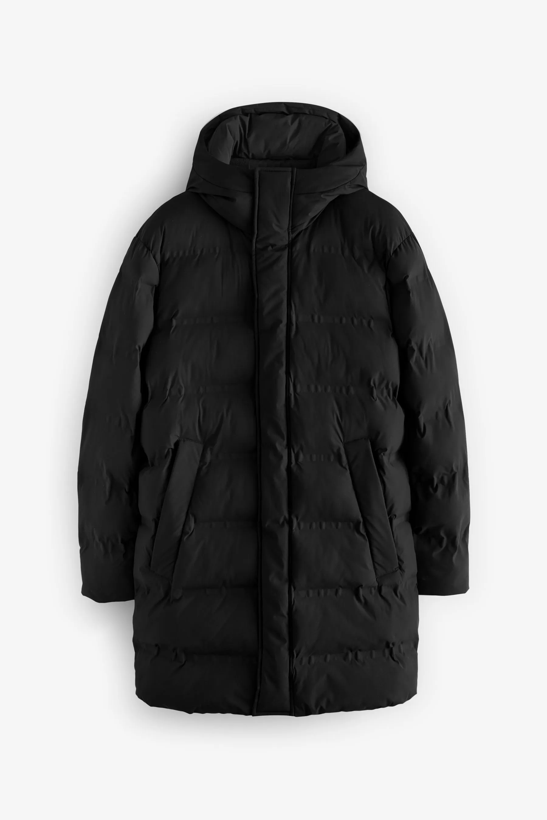 Shower Resistant Heatseal Hooded Puffer Coat    