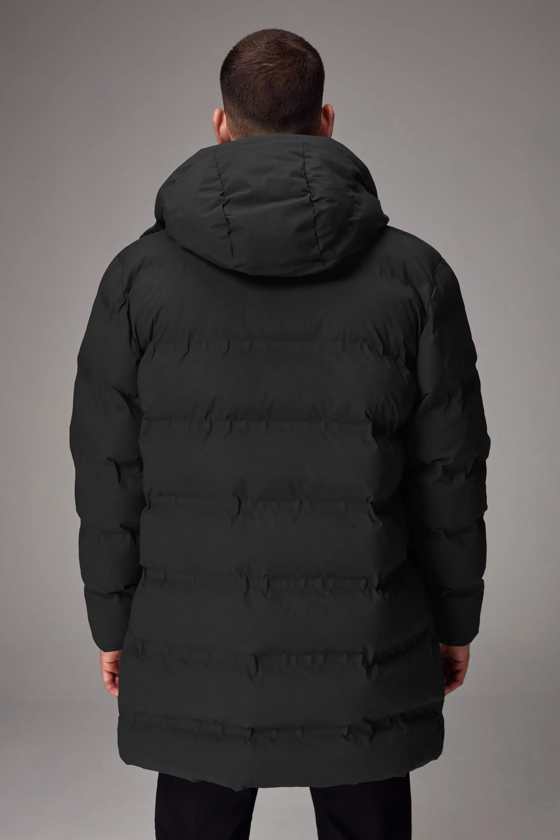 Shower Resistant Heatseal Hooded Puffer Coat    
