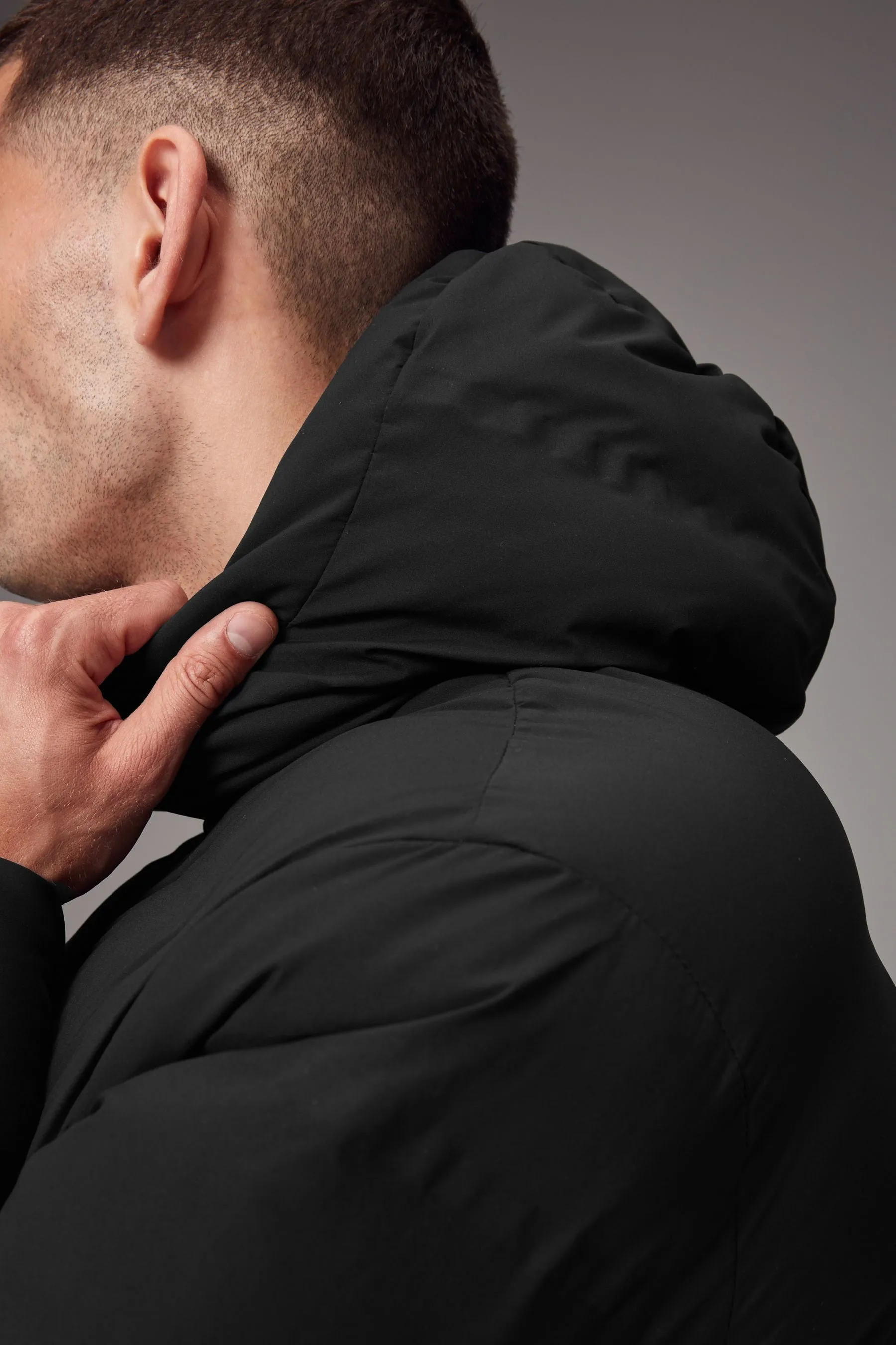 Shower Resistant Heatseal Hooded Puffer Coat    