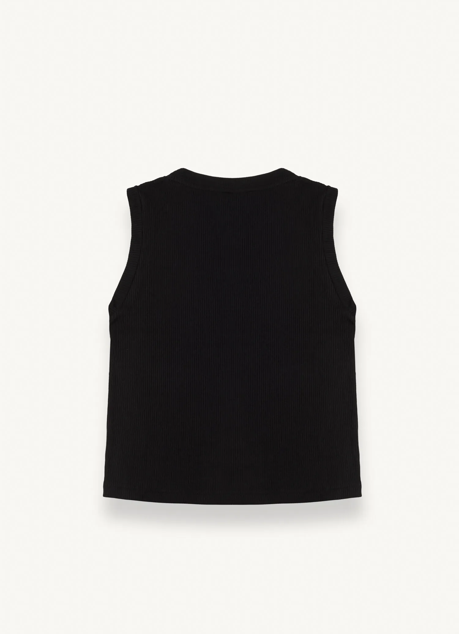 Sleeveless T-shirt in viscose blend fabric