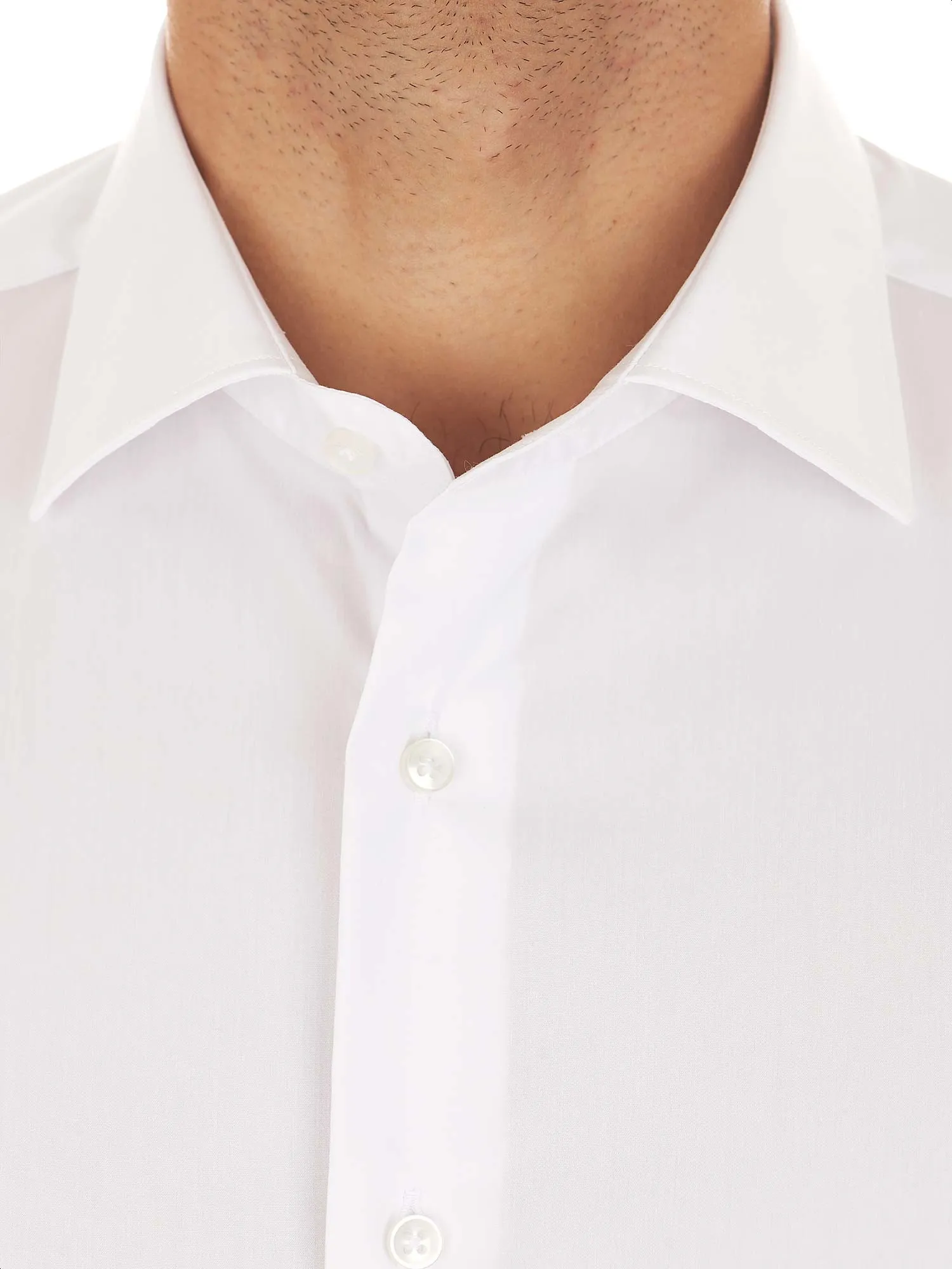 Slim white shirt in stretch fabric