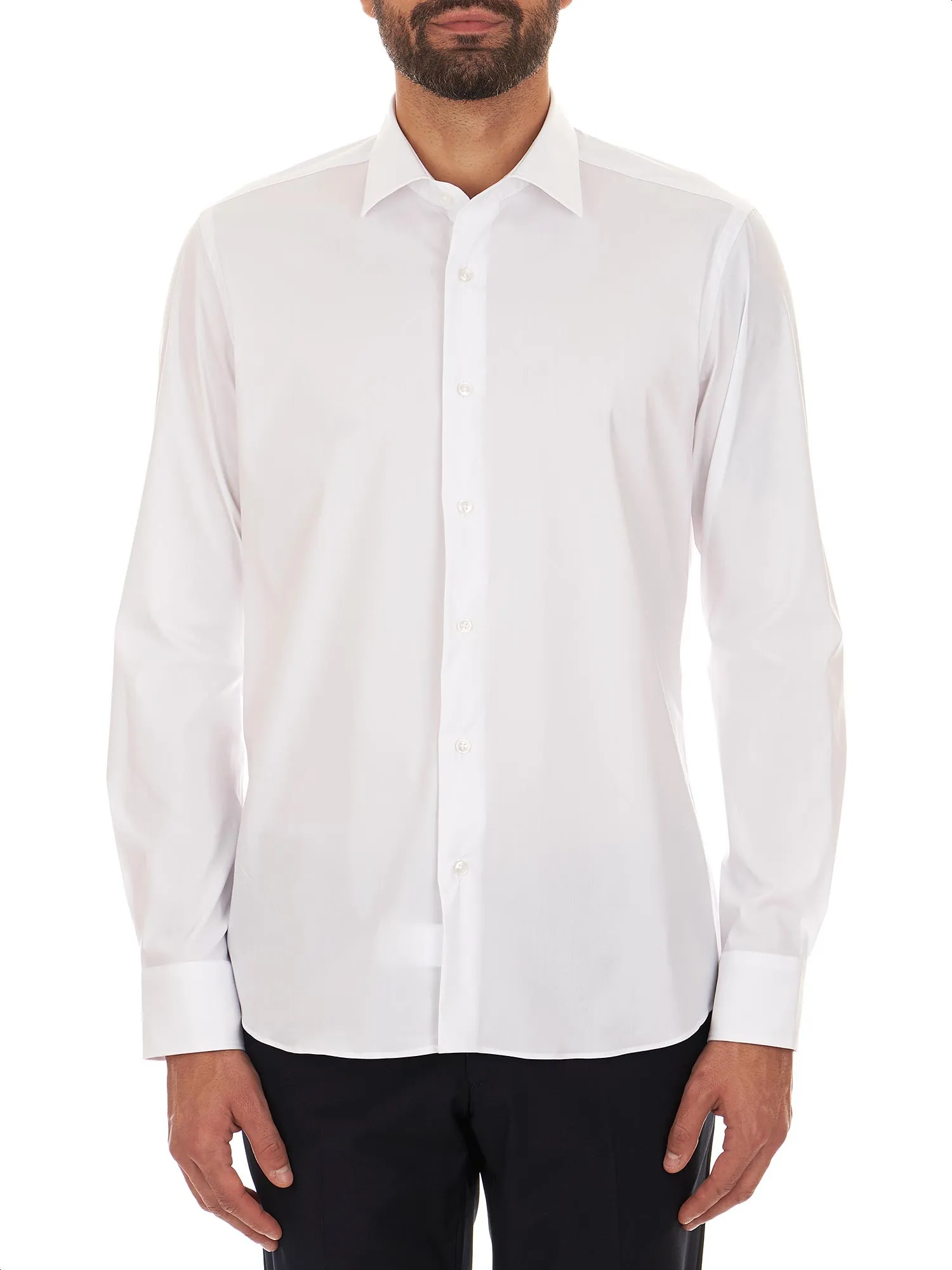 Slim white shirt in stretch fabric