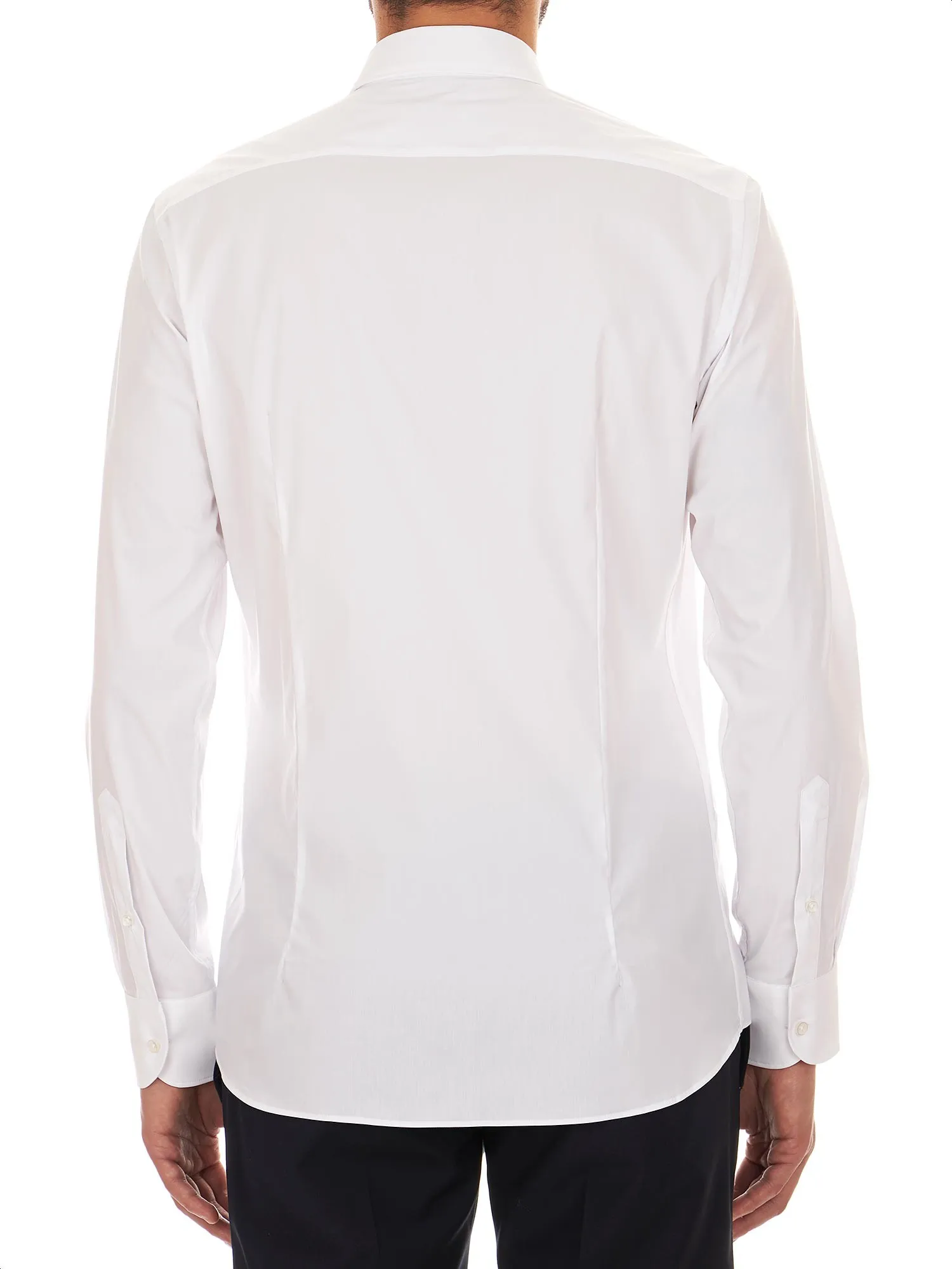 Slim white shirt in stretch fabric