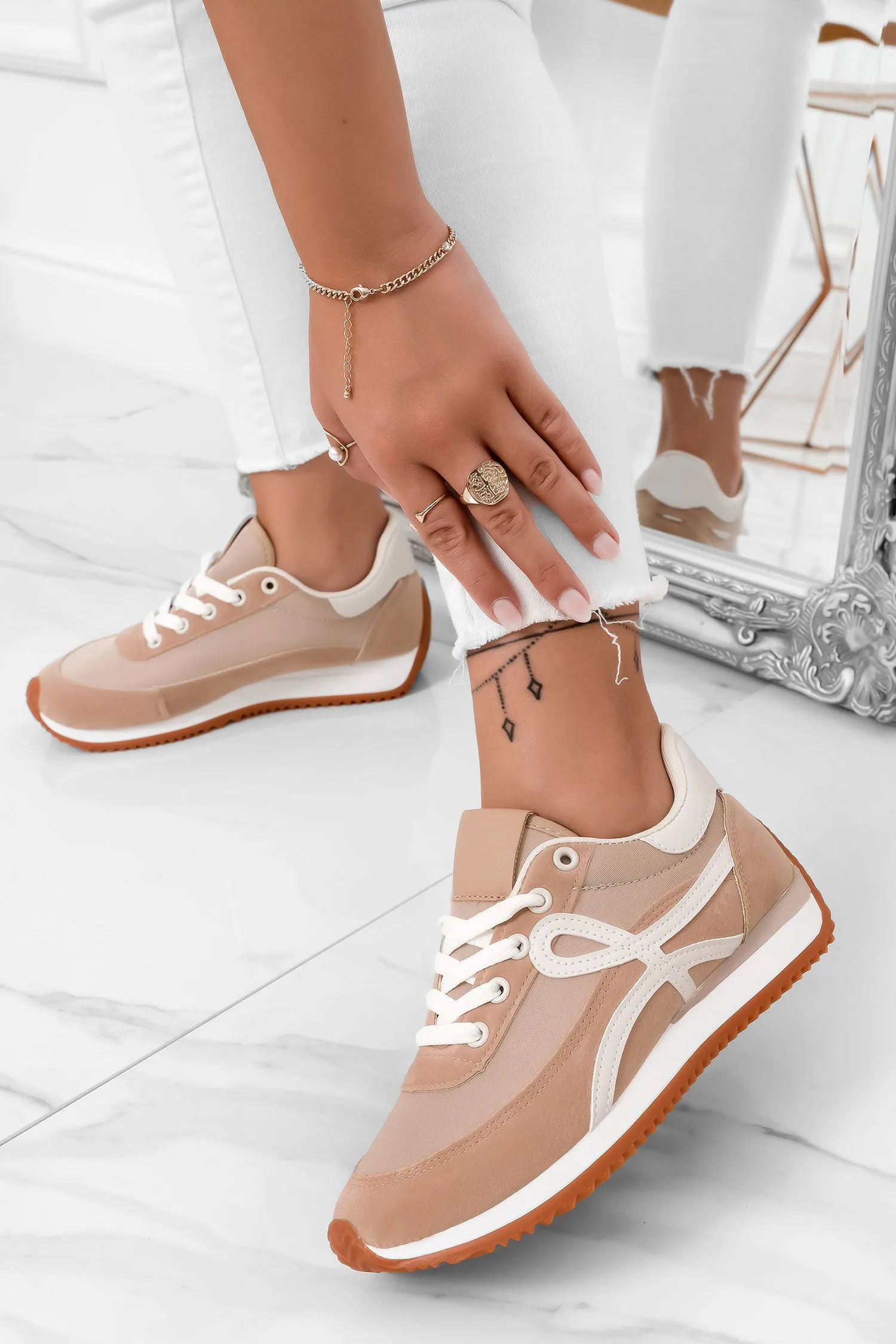 Sneakers sportive beige