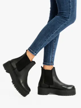 Solada Bottines femme modèle chelsea en cuir