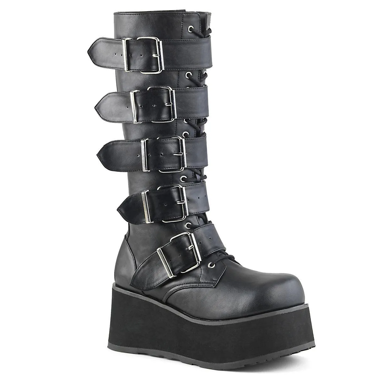 Stivali con zeppa al ginocchio Demonia Trashville Unisex Goth Punk Emo Plateau