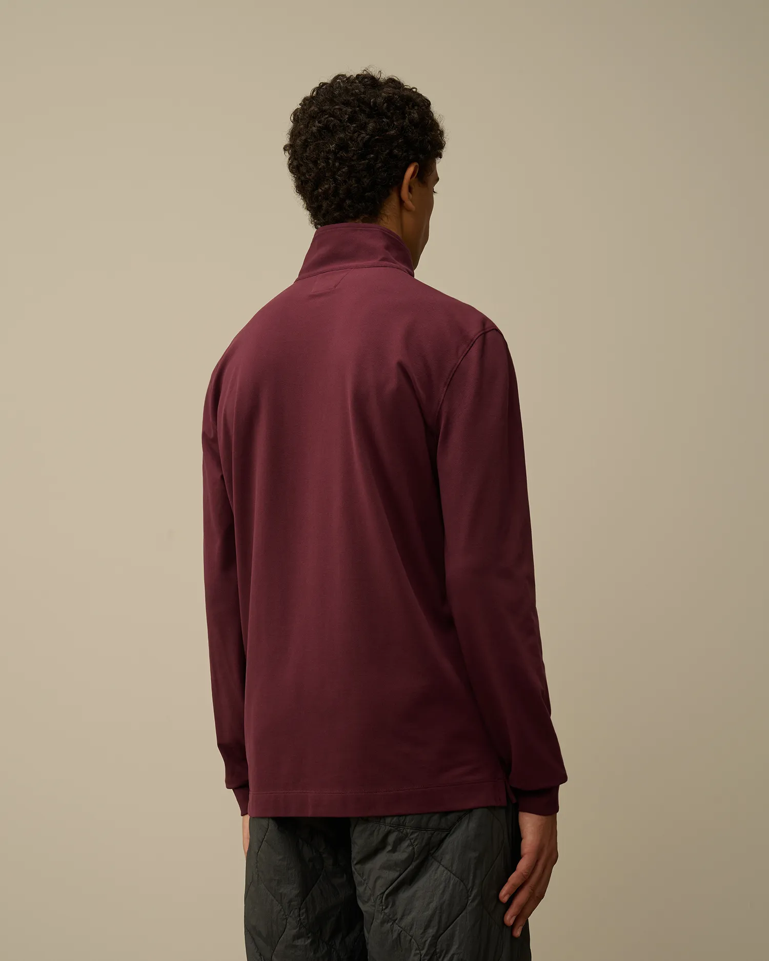 Stretch Piquet Longsleeve Zipped Polo