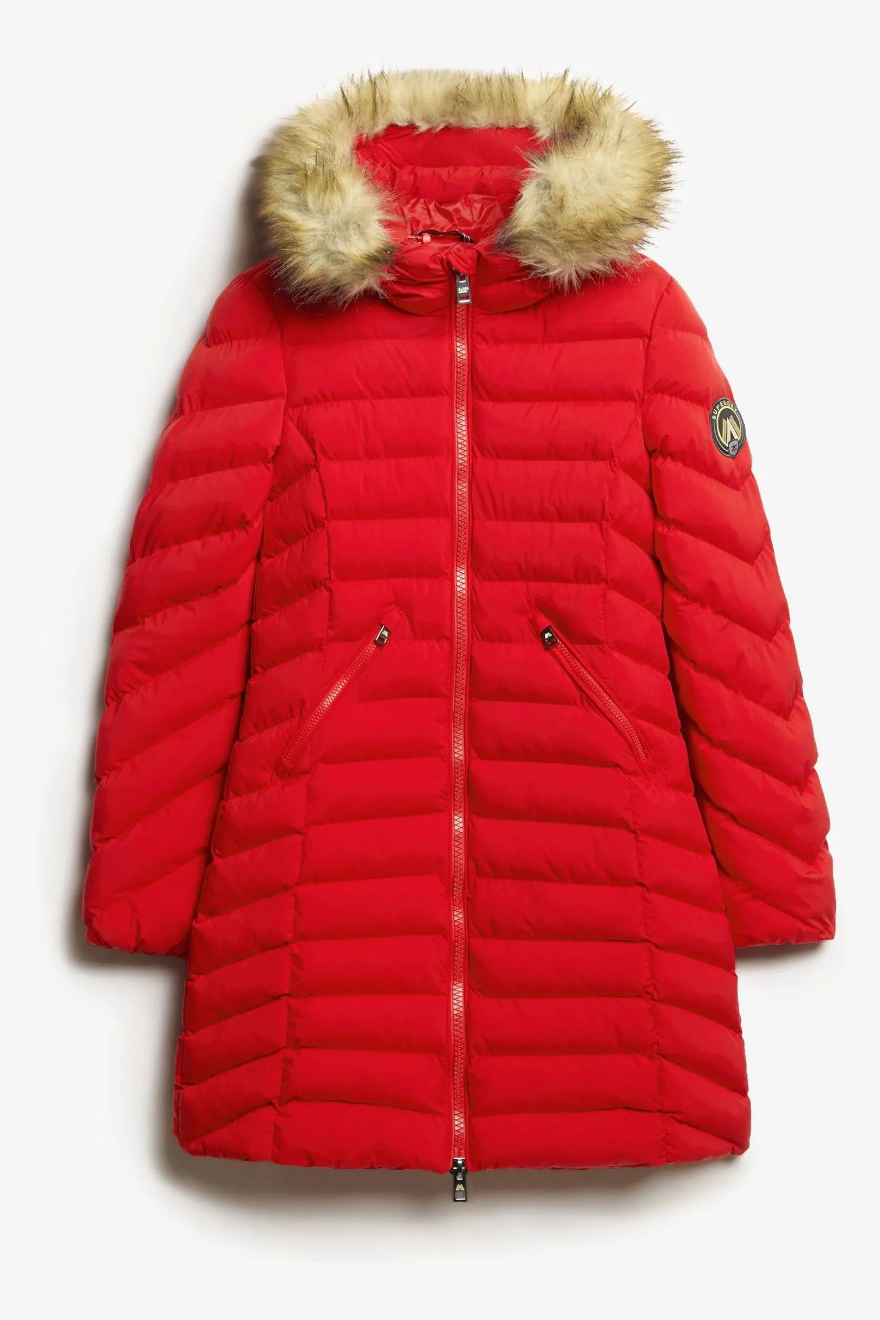 Superdry Fuji Faux Fur Hood Mid Length Jacket    