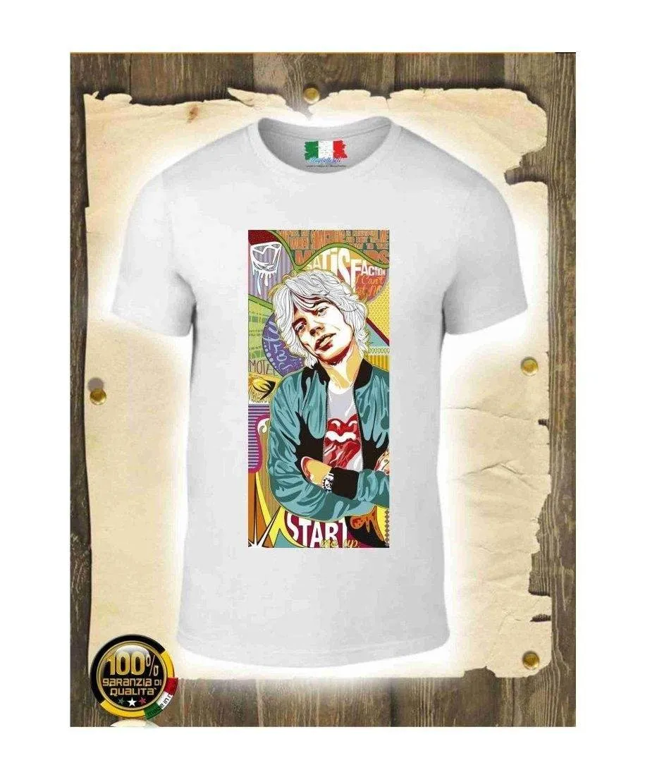 T-shirt - bianca - Stampa Rolling Stones - Mezze maniche - 789