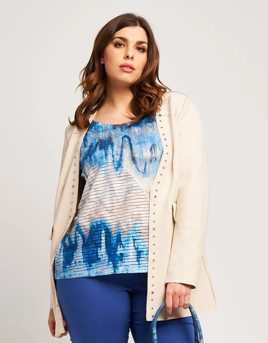 T-shirt con lamina oro e paillettes