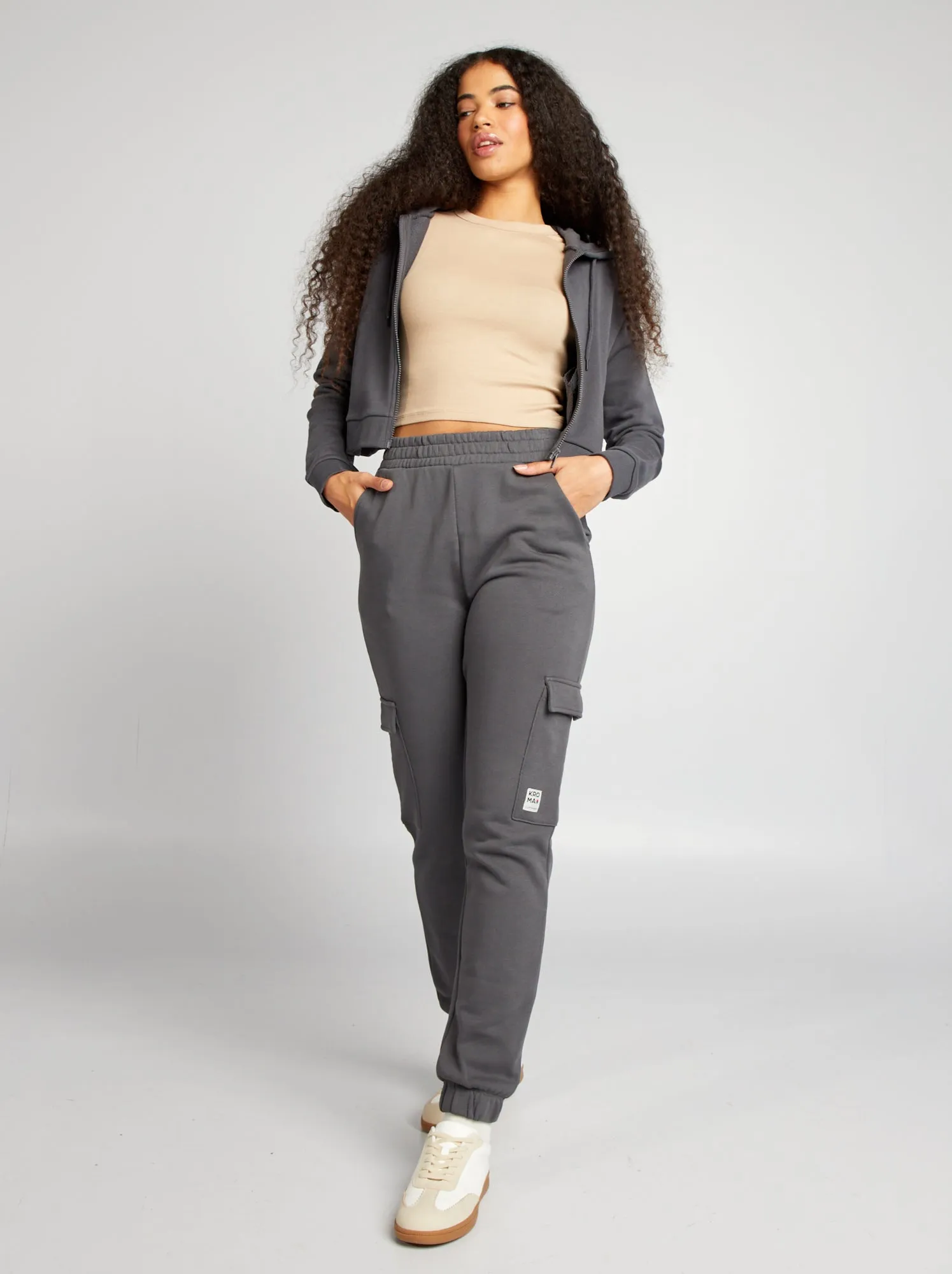 T-shirt cropped maniche corte - BEIGE
