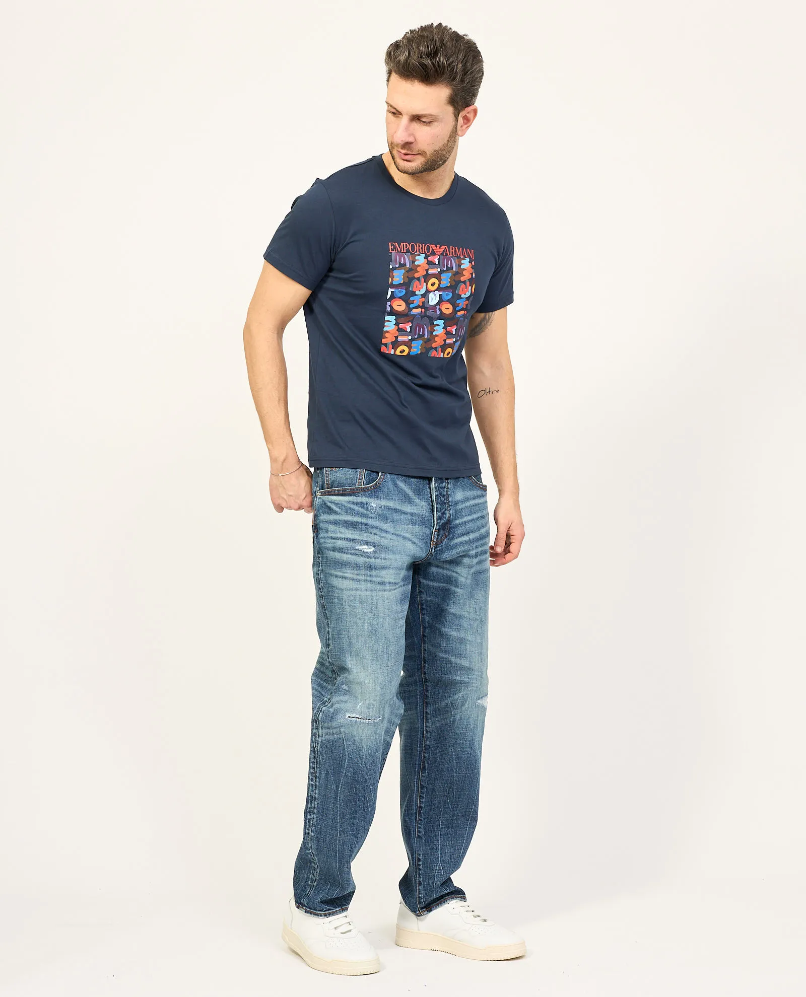 T-shirt uomo Emporio Armani in jersey con stampa