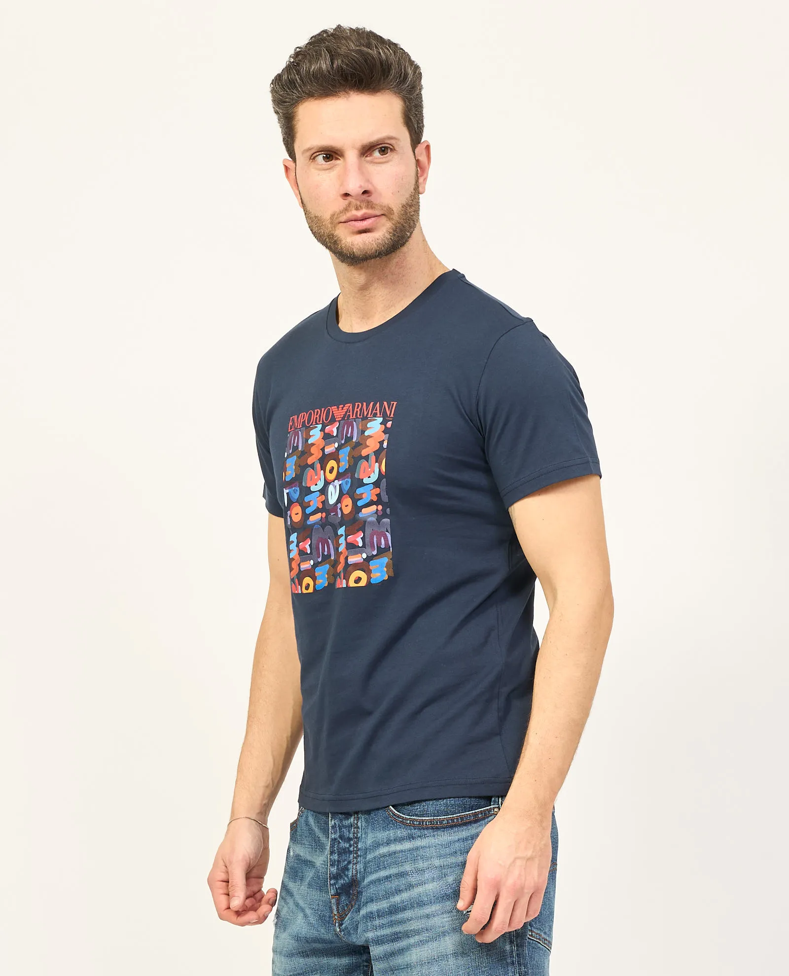 T-shirt uomo Emporio Armani in jersey con stampa