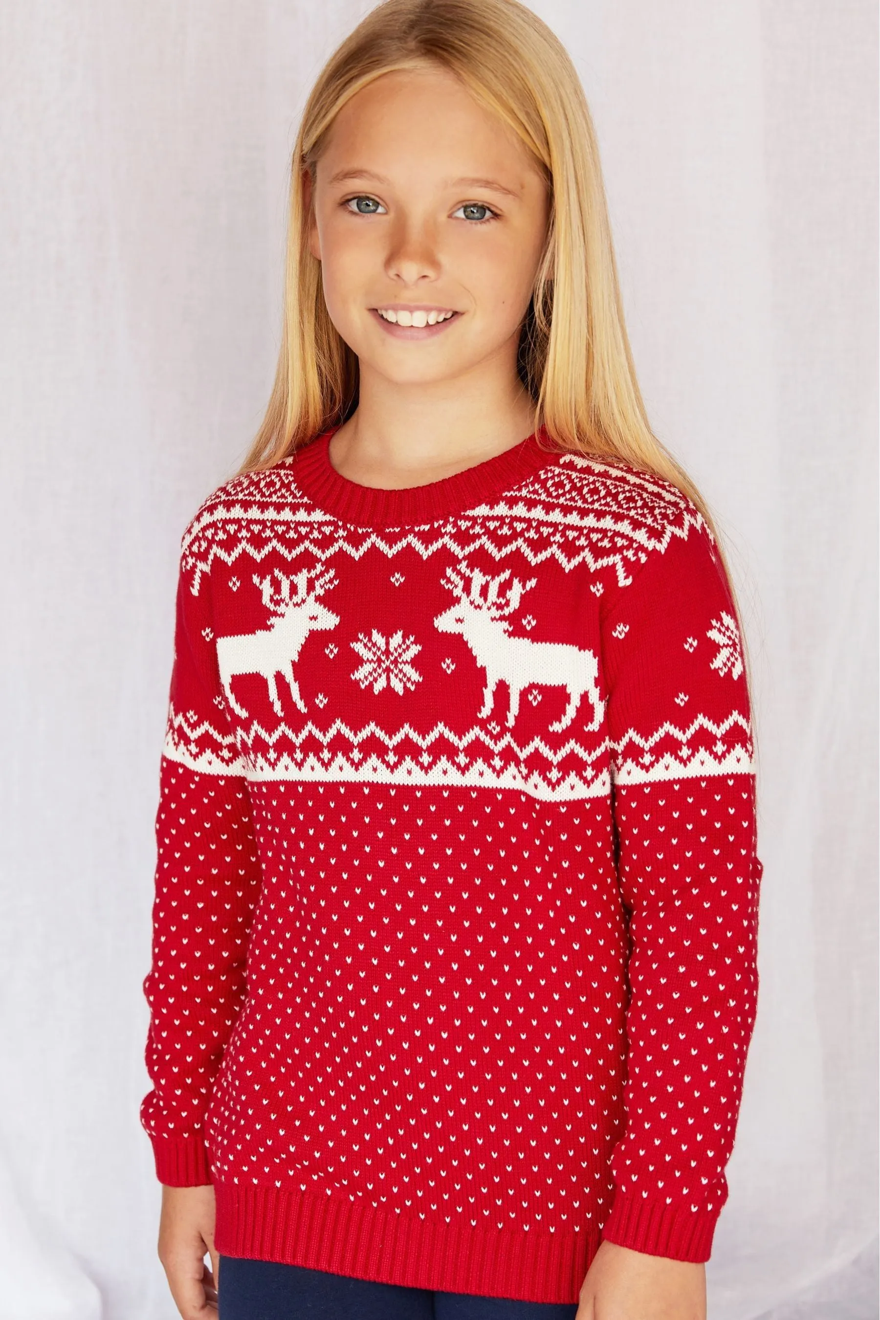 The Little Tailor Bambini Natale Renna Fairisle Maglione    