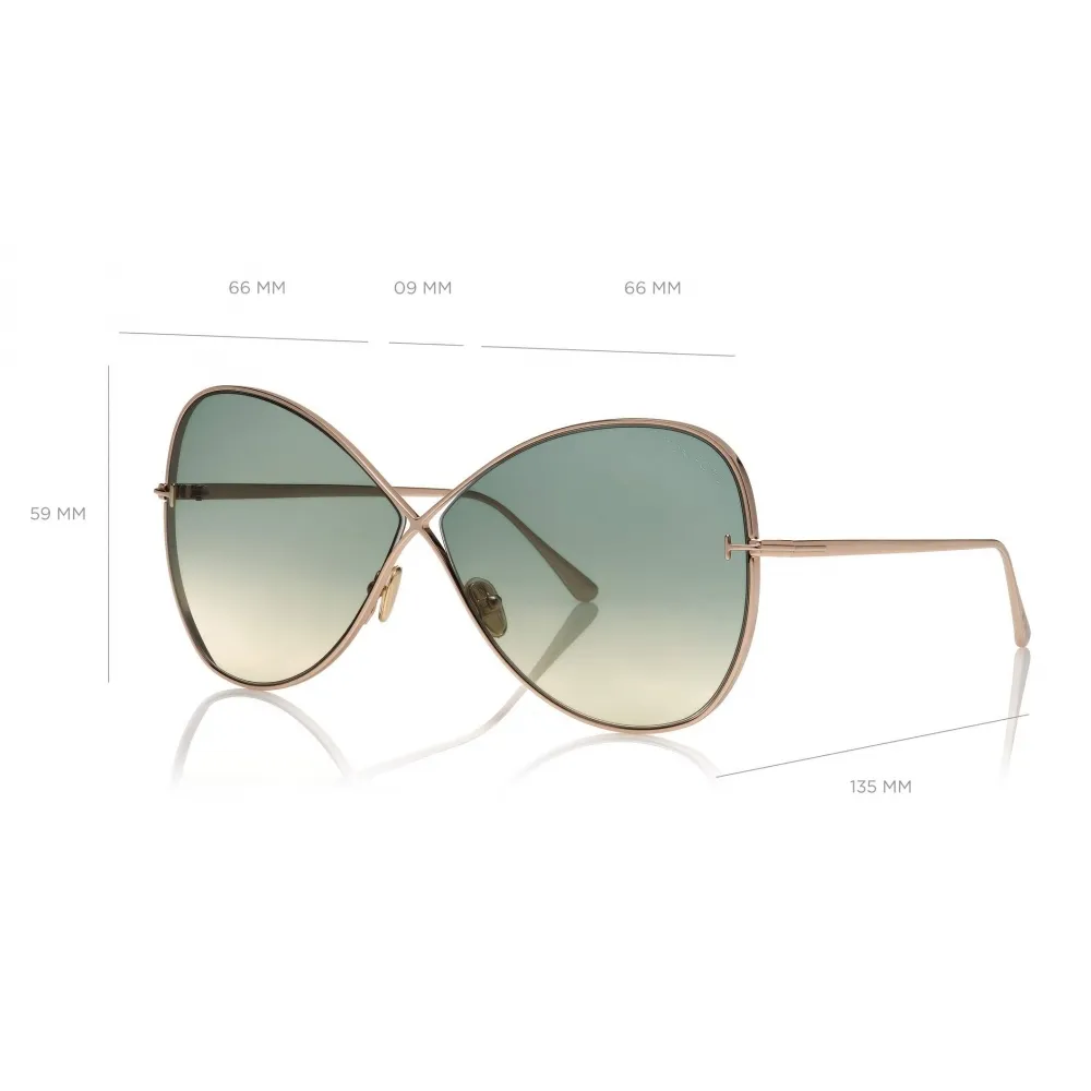Tom Ford - Nickie Sunglasses - Occhiali da Sole a Farfalla - Oro Rosa - FT0842 - Occhiali da Sole - Tom Ford Eyewear