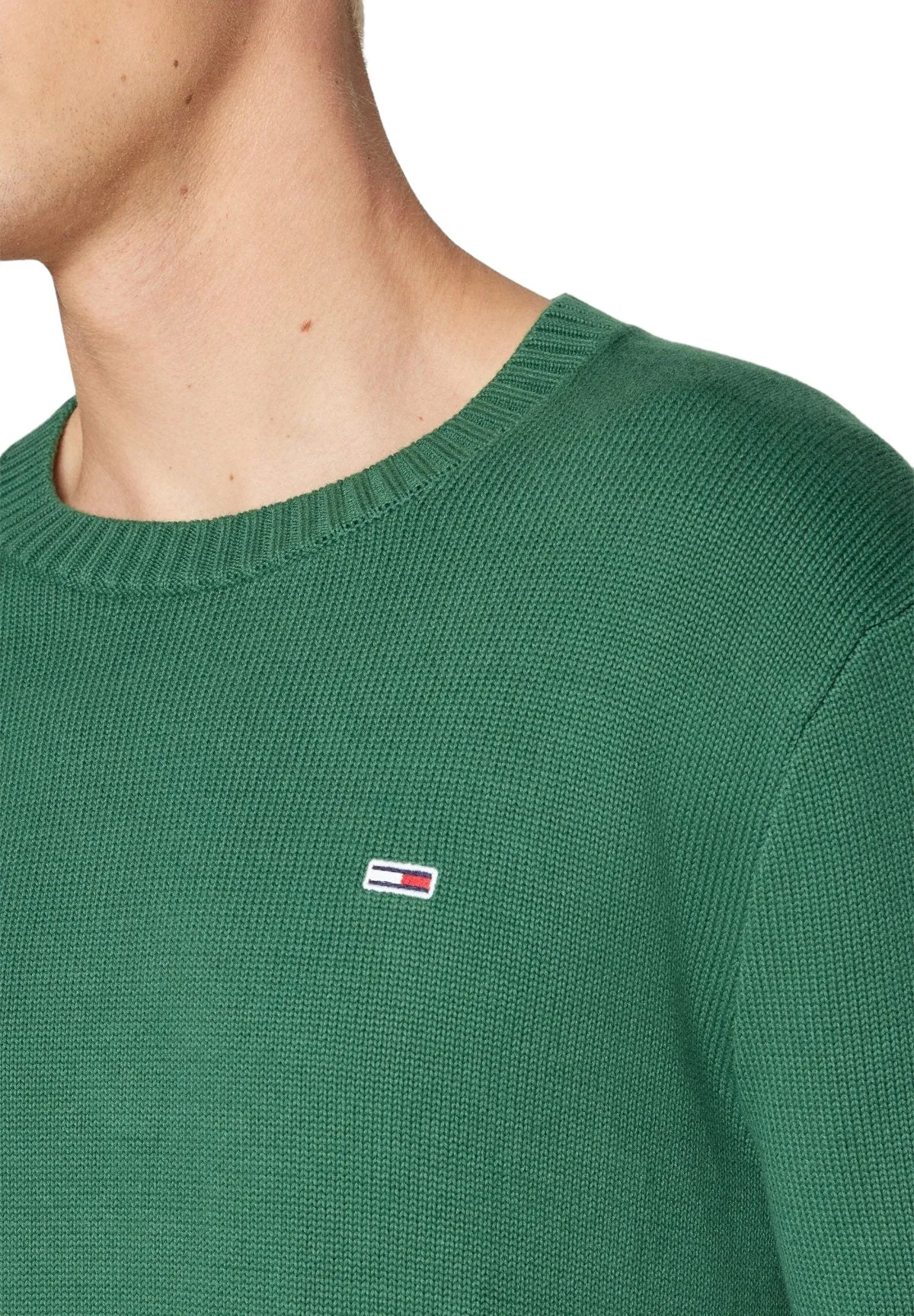 Tommy Jeans Uomo Maglione Girocollo DM0DM18370-L4L Verde