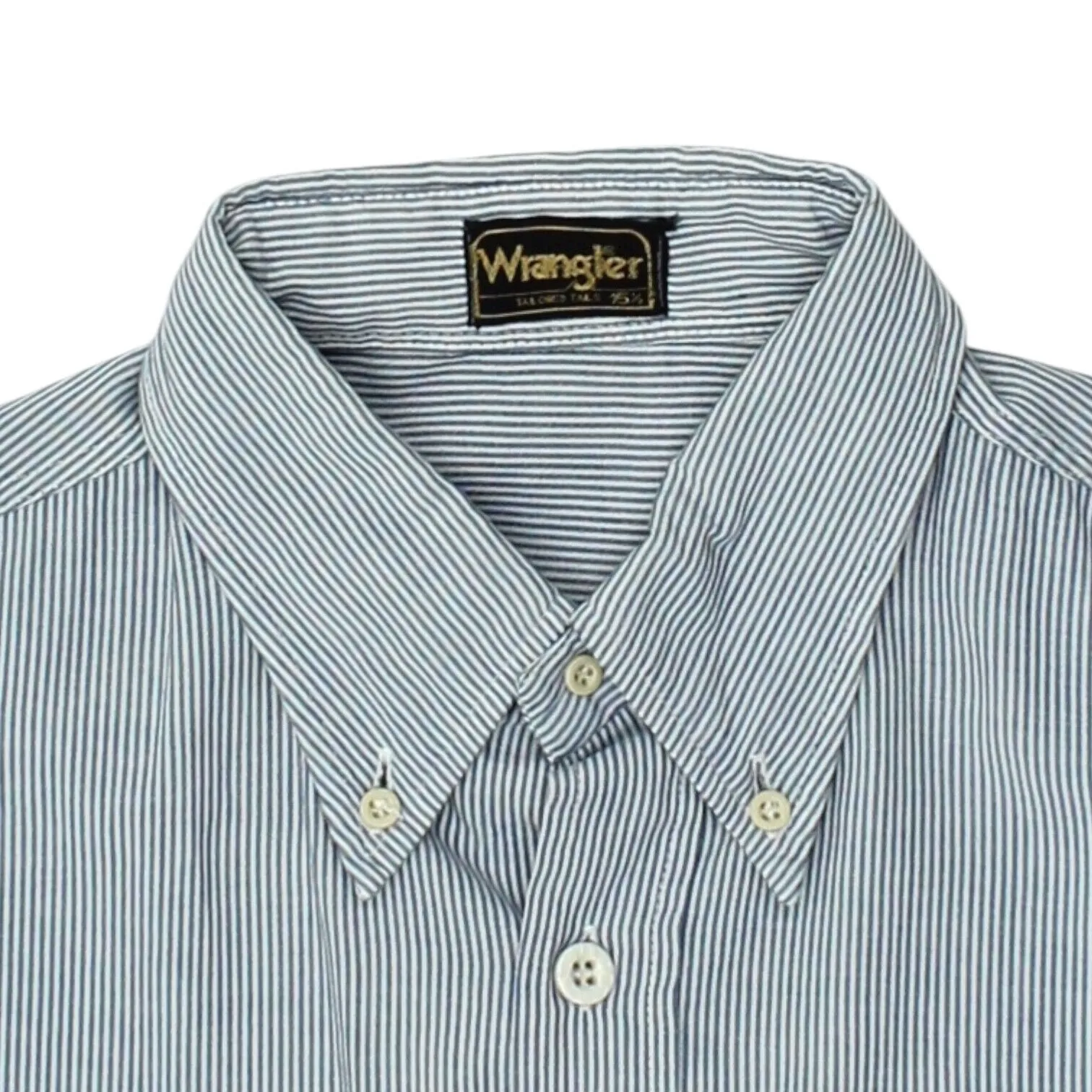 Wrangler Mens Blue Pin Stripe Button Down Shirt | Vintage High End Designer VTG